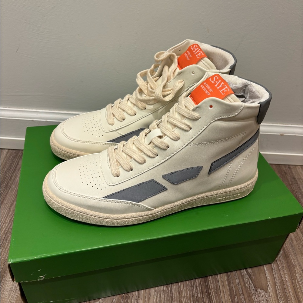SAYE White High Biker Sneakers - Picture 3 of 6
